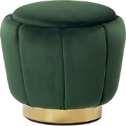 IRVING  - Poef - Donkergroen - 43 cm - Fluweel