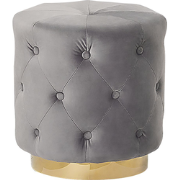 CARROLLTON  - Poef - Lichtgrijs - 40 cm - Fluweel