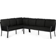 Outdoor Loungeset Liv Aluminium Dining Hoekbank Zwart