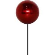 Deco Heksenbol op Stok Rood Roestvrij Staal dia. 15x115 cm