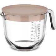 Glas maatbeker chef it 1000 ml met deksel chalk