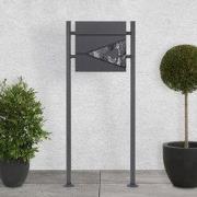 Staande brievenbus met krantenvak 37x36,5x11 cm antraciet/zwart marmer...