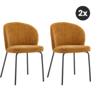 2x Eetkamerstoel Lio - Okergeel