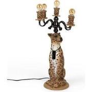 BOLD MONKEY Proudly Crowned Panther Floor Lamp Spotted