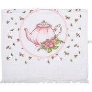 Clayre & Eef Gastendoekje 40x66 cm Wit Katoen Roosjes