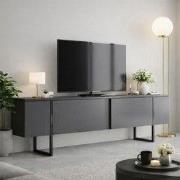 TV Meubel Luxe Antraciet Zwart Melamine 180x50x30 cm