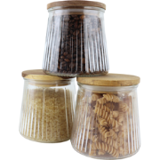 OTIX Voorraadpotten - Glas - met Deksel - Snoeppotten - Set van 3 -  V...