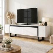 TV Meubel Wit Yildiz 180x50x30 - Zwart Frame