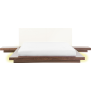 ZEN - Tweepersoonsbed LED - Lichte houtkleur - 160 x 200 cm - MDF