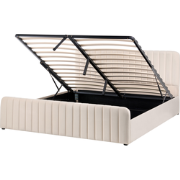 LUNAN - Bed met opbergruimte - Beige - 180 x 200 cm - Fluweel