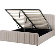 LUNAN - Bed met opbergruimte - Taupe - 160 x 200 cm - Polyester