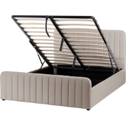 LUNAN - Bed met opbergruimte - Taupe - 140 x 200 cm - Polyester