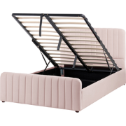 LUNAN - Bed met opbergruimte - Pastelroze - 120 x 200 cm - Polyester