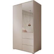 Meubella - Gideon - Kledingkast met spiegel - Beige - 100x59x178 cm