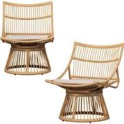 WOOOD Alatna Tuinstoelen - Wicker - Naturel - Set van 2