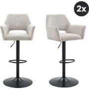 2x Barkruk Tess Draaibaar - Linnen Beige