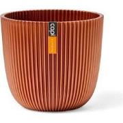 Pot bol Groove 16 5x15 metallic koper bloempot