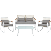 POMONTE - Tuinset 4-zits - Wit - Staal