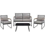 POMONTE - Tuinset 4-zits - Zwart - Staal
