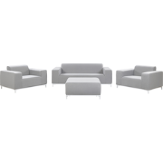 ROVIGO - Loungeset voor 5 - Lichtgrijs - Polyester