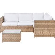 AVOLA - Loungeset voor 4 - Gebroken wit - PE rotan