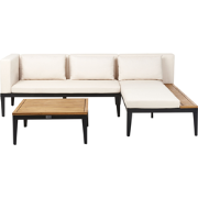 BRACCIANO - Loungeset 3-zits - Lichtbeige - Links - Acaciahout