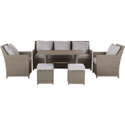 FONTI - Loungeset voor 5 - Taupe - PE rotan