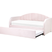 EYBURIE - Onderschuifbed - Pastelroze - 90 x 200 cm - Fluweel