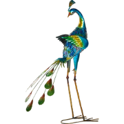 PEACOCK - Decofiguur - Blauw - Metaal