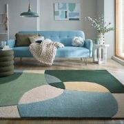 Wollen vloerkleed Glow - Groen / Blauw - 160x230 cm