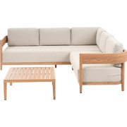 SAMPIERI - Loungeset 5-zits - Lichtbruin - Aluminium