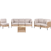 OMEGANA - Loungeset 6-zits - Lichtbeige - PE rotan