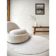 Elle Decoration New York Japandi Rond Vloerkleed Wit- 200 CM ROND