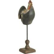 Clayre & Eef Beeld Haan 16x8x34 cm Zwart Polyresin