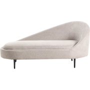 VALREAS - Chaise longue - Taupe - Rechtszijdig - Polyester
