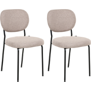 LOLETA - Eetkamerstoel set van 2 - Lichtbruin - Stof