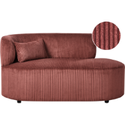 VANVEY - Chaise longue - Rood - Linkszijdig - Corduroy