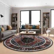 Picasso Paloma Rond Vintage Vloerkleed - Terra / Oranje - Laagpolig- 1...