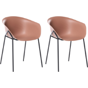 METEORA - Tuinstoel set van 2 - Bruin - Kunststof