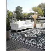 Elle Decoration Gemini Buitenkleed Dubbelzijdig Vloerkleed Zwart- 80x1...