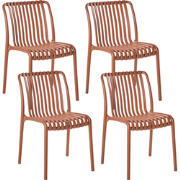 ARICCIA - Tuinstoel set van 4 - Lichtrood - Polypropyleen