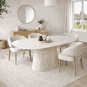 Sintered Stone Marmerlook Travertine Eettafel Lea 180x90 cm - Deens Ov...