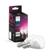 Philips Hue - Hue White&Color Amb. 5,1W Luster Kogel 2 pack. E14 Hue