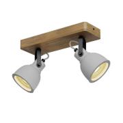 Lindby - Mirka 2 Plafondlamp Grey/Dark Wood