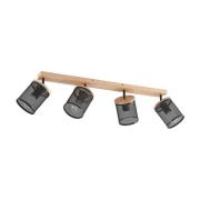 Lindby - Kiriya 4 Plafondlamp Black/Wood