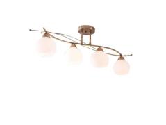 Lindby - Leanda 4 Plafondlamp Opal/Antique Brass