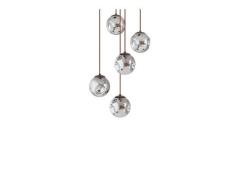 Lindby - Valentina 5 Round Hanglamp Smoked Grey/Brown