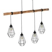 Lindby - Eldarion 4 Hanglamp Black/Wood