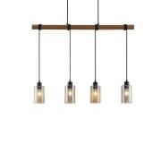 Lindby - Emavi Hanglamp Black/Smoke/Wood