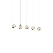 Lucande - Hayley 5 Line Hanglamp Clear/Gold